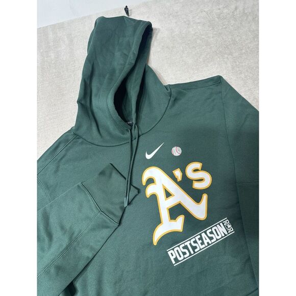 NWOT Nike Dri Fit Oakland Athletics Hoodie Sweatshirt Mens 2XL Green MLB Basebal